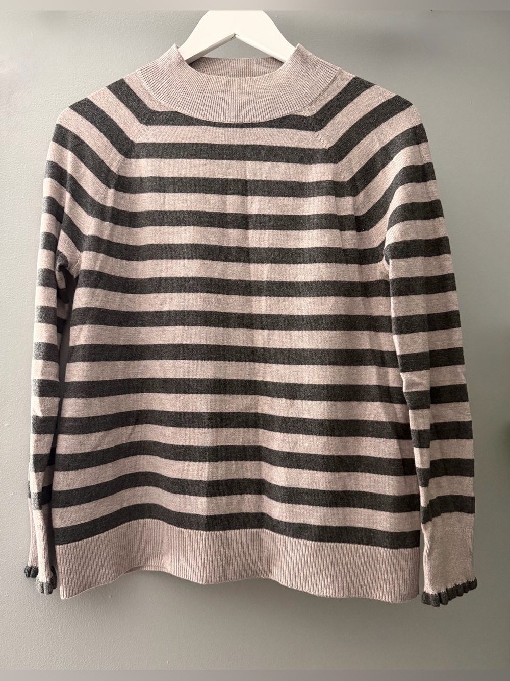 Loft Striped Long Sleeve Mock Neck Sweater Size Small Petite